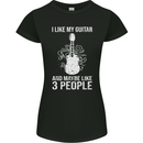 I Like My Guitar and 3 People Rock n Roll Womens Petite Cut T-Shirt Black