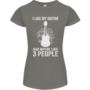 I Like My Guitar and 3 People Rock n Roll Womens Petite Cut T-Shirt Charcoal