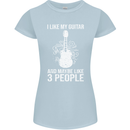 I Like My Guitar and 3 People Rock n Roll Womens Petite Cut T-Shirt Light Blue