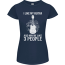 I Like My Guitar and 3 People Rock n Roll Womens Petite Cut T-Shirt Navy Blue