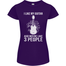 I Like My Guitar and 3 People Rock n Roll Womens Petite Cut T-Shirt Purple