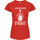 I Like My Guitar and 3 People Rock n Roll Womens Petite Cut T-Shirt Red