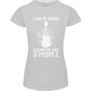 I Like My Guitar and 3 People Rock n Roll Womens Petite Cut T-Shirt Sports Grey