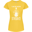 I Like My Guitar and 3 People Rock n Roll Womens Petite Cut T-Shirt Yellow