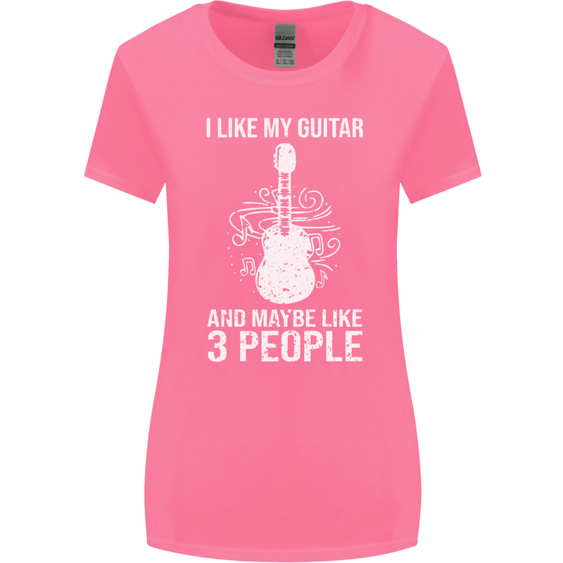 I Like My Guitar and 3 People Rock n Roll Womens Wider Cut T-Shirt Azalea