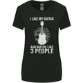 I Like My Guitar and 3 People Rock n Roll Womens Wider Cut T-Shirt Black