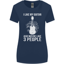 I Like My Guitar and 3 People Rock n Roll Womens Wider Cut T-Shirt Navy Blue