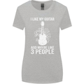 I Like My Guitar and 3 People Rock n Roll Womens Wider Cut T-Shirt Sports Grey