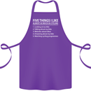 I Like as Much as Riding My Bike Cycling Cotton Apron 100% Organic Purple