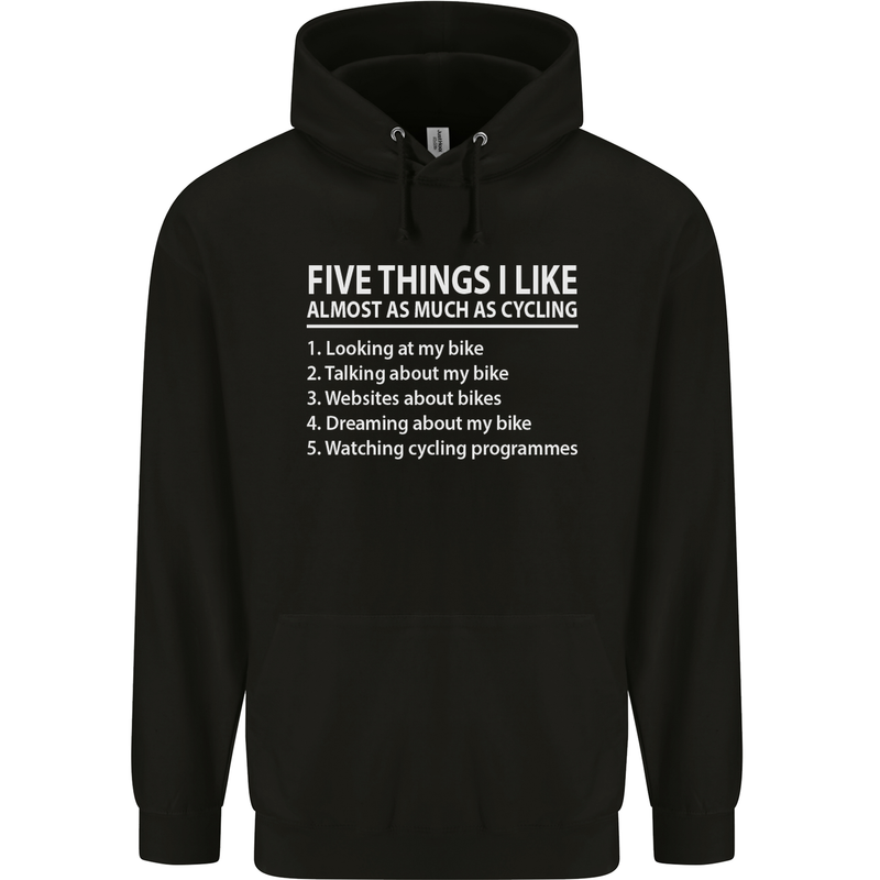 I Like as Much as Riding My Bike Cycling Mens 80% Cotton Hoodie Black