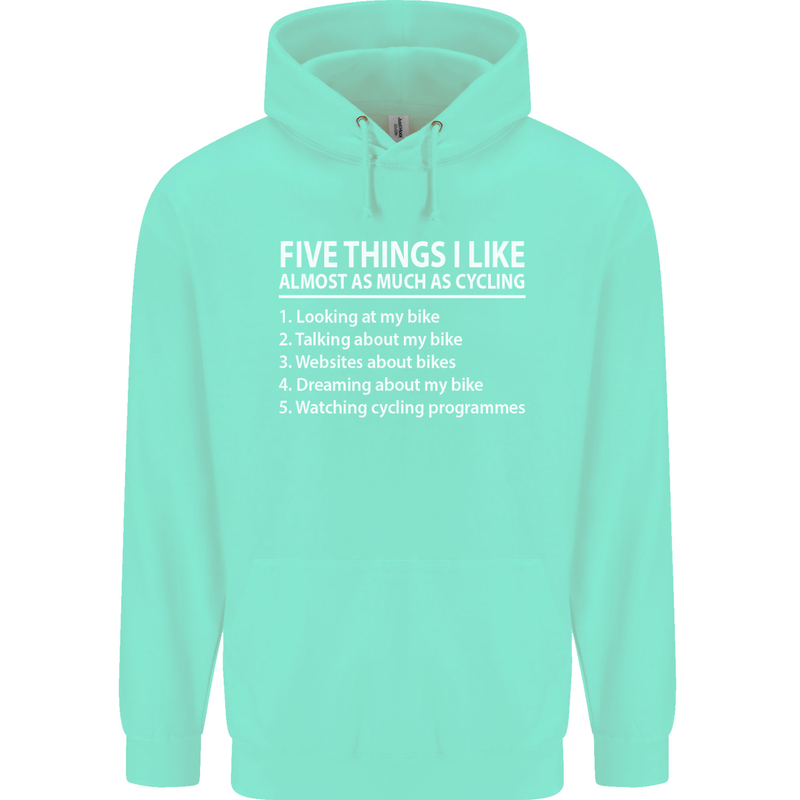 I Like as Much as Riding My Bike Cycling Mens 80% Cotton Hoodie Peppermint