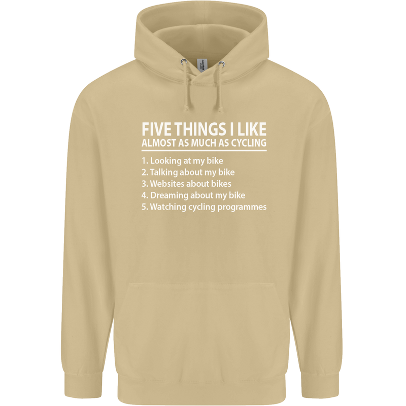 I Like as Much as Riding My Bike Cycling Mens 80% Cotton Hoodie Sand