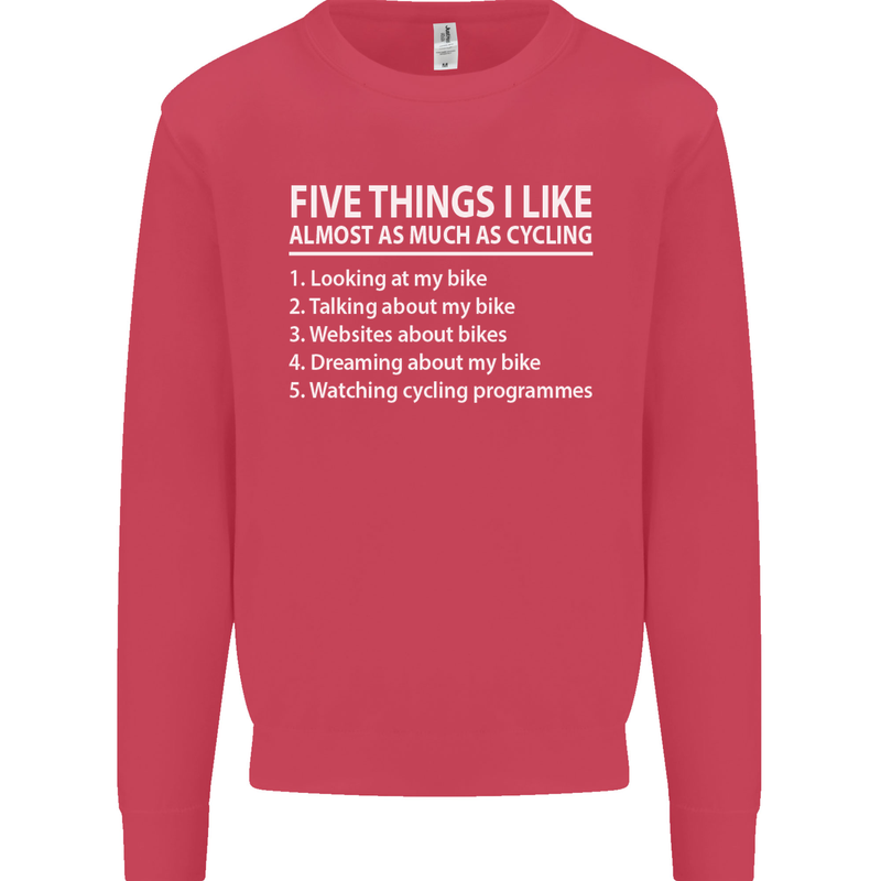 I Like as Much as Riding My Bike Cycling Mens Sweatshirt Jumper Heliconia