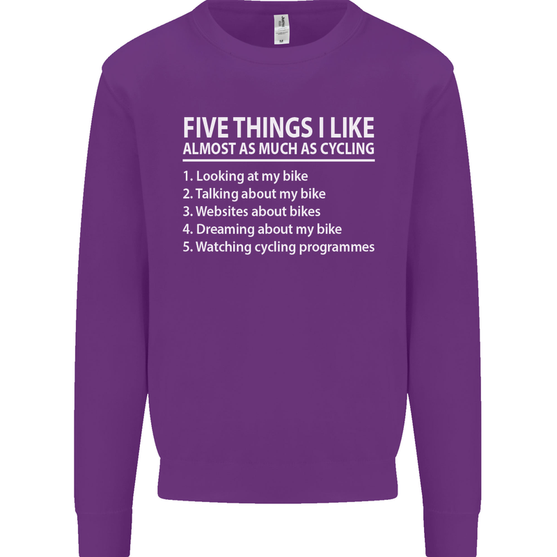 I Like as Much as Riding My Bike Cycling Mens Sweatshirt Jumper Purple