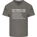 I Like as Much as Riding My Bike Cycling Mens V-Neck Cotton T-Shirt Charcoal