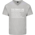 I Like as Much as Riding My Bike Cycling Mens V-Neck Cotton T-Shirt Sports Grey