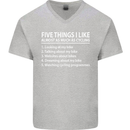 I Like as Much as Riding My Bike Cycling Mens V-Neck Cotton T-Shirt Sports Grey