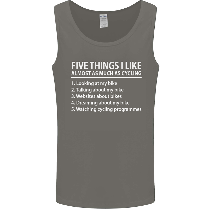 I Like as Much as Riding My Bike Cycling Mens Vest Tank Top Charcoal