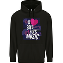 I Love 80s 90s Music Pop Rock Acid House Childrens Kids Hoodie Black