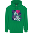 I Love 80s 90s Music Pop Rock Acid House Childrens Kids Hoodie Irish Green