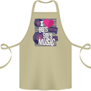 I Love 80s 90s Music Pop Rock Acid House Cotton Apron 100% Organic Khaki