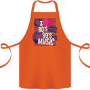I Love 80s 90s Music Pop Rock Acid House Cotton Apron 100% Organic Orange