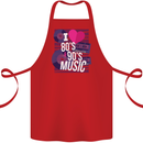 I Love 80s 90s Music Pop Rock Acid House Cotton Apron 100% Organic Red