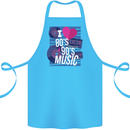 I Love 80s 90s Music Pop Rock Acid House Cotton Apron 100% Organic Turquoise