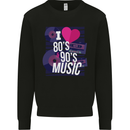 I Love 80s 90s Music Pop Rock Acid House Kids Sweatshirt Jumper Black