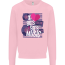 I Love 80s 90s Music Pop Rock Acid House Kids Sweatshirt Jumper Light Pink