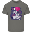 I Love 80s 90s Music Pop Rock Acid House Kids T-Shirt Childrens Charcoal