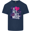 I Love 80s 90s Music Pop Rock Acid House Kids T-Shirt Childrens Navy Blue