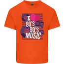 I Love 80s 90s Music Pop Rock Acid House Kids T-Shirt Childrens Orange