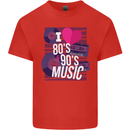 I Love 80s 90s Music Pop Rock Acid House Kids T-Shirt Childrens Red