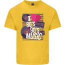 I Love 80s 90s Music Pop Rock Acid House Kids T-Shirt Childrens Yellow