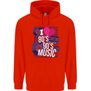 I Love 80s 90s Music Pop Rock Acid House Mens 80% Cotton Hoodie Bright Red