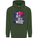 I Love 80s 90s Music Pop Rock Acid House Mens 80% Cotton Hoodie Forest Green