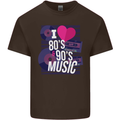 I Love 80s 90s Music Pop Rock Acid House Mens Cotton T-Shirt Tee Top Dark Chocolate