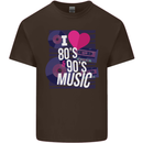 I Love 80s 90s Music Pop Rock Acid House Mens Cotton T-Shirt Tee Top Dark Chocolate