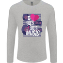 I Love 80s 90s Music Pop Rock Acid House Mens Long Sleeve T-Shirt Sports Grey