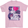 I Love 80s 90s Music Pop Rock Acid House Mens T-Shirt 100% Cotton Light Pink