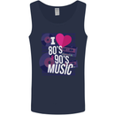 I Love 80s 90s Music Pop Rock Acid House Mens Vest Tank Top Navy Blue