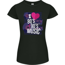 I Love 80s 90s Music Pop Rock Acid House Womens Petite Cut T-Shirt Black