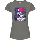 I Love 80s 90s Music Pop Rock Acid House Womens Petite Cut T-Shirt Charcoal