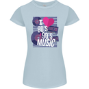I Love 80s 90s Music Pop Rock Acid House Womens Petite Cut T-Shirt Light Blue