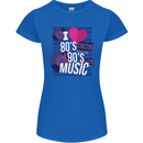 I Love 80s 90s Music Pop Rock Acid House Womens Petite Cut T-Shirt Royal Blue