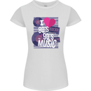 I Love 80s 90s Music Pop Rock Acid House Womens Petite Cut T-Shirt White