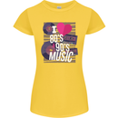 I Love 80s 90s Music Pop Rock Acid House Womens Petite Cut T-Shirt Yellow