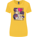 I Love 80s 90s Music Pop Rock Acid House Womens Wider Cut T-Shirt Yellow