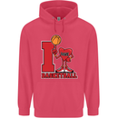 I Love Basketball Childrens Kids Hoodie Heliconia